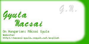 gyula macsai business card