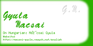 gyula macsai business card